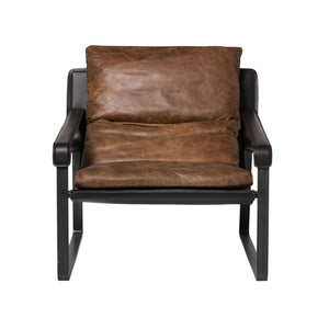 Connor Club Chair in Open Road Brown Leather