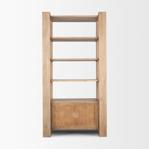 Beth Light Brown Wood w/ Open and Closed Storage Shelving Unit