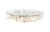 Cast Root Coffee Table, Faux Bleached Finish, With 82" Glass