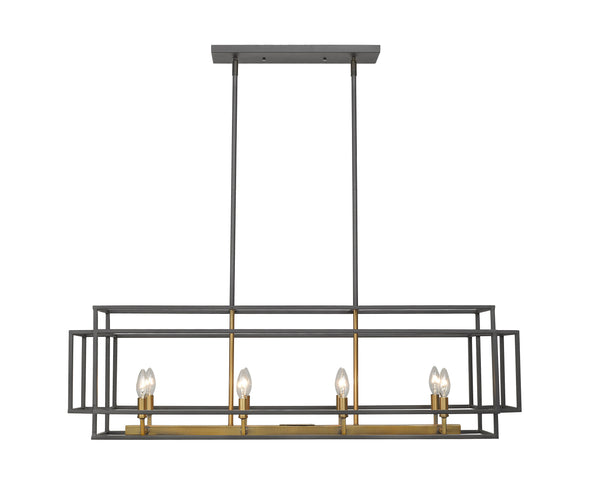 Titania 8 Light Island/Billiard in Bronze + Olde Brass Finish
