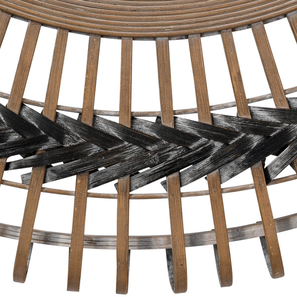 Grove Bamboo Round Braided Mirror, Gray