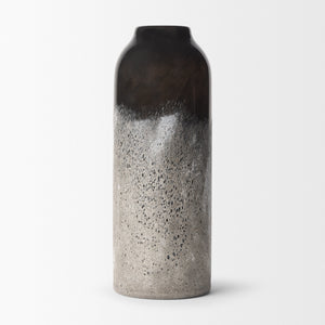 Emu Tall Black w/ Gray Vase