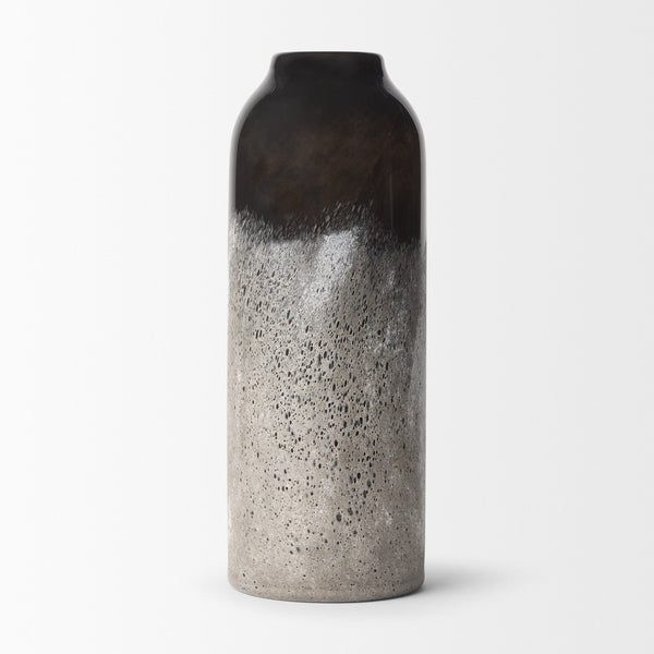 Emu Tall Black w/ Gray Vase