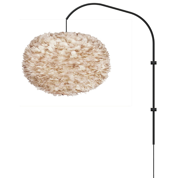 Eos XL 1-Light Wall Lamp in Light Brown with Black Wall Hanger