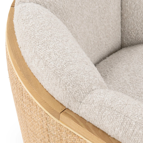 Daisy Upholstered Swivel Chair - Coastal Sand