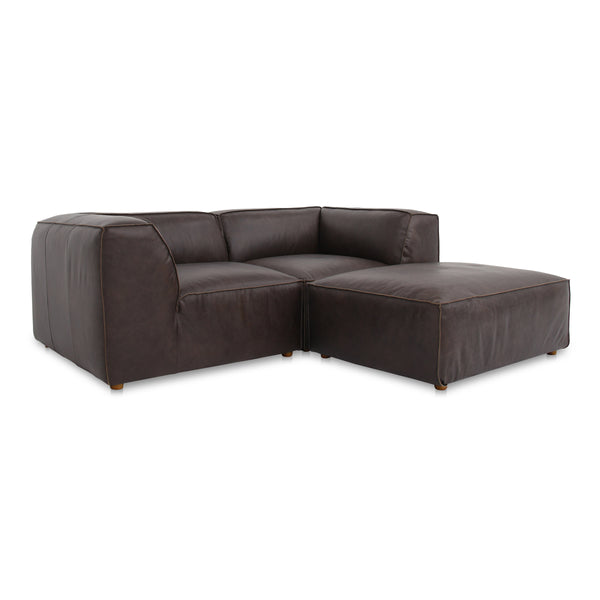 Form Nook Modular Sectional in Espresso Brown Leather