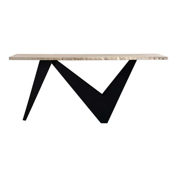 Moe's Bird Console Table Natural Oak with Iron Base