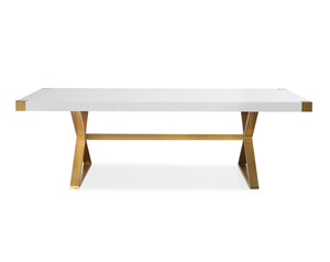 Adeline White Lacquer Dining Table