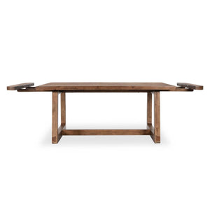 Lyra Pine Wood Extension Dining Table Smoke Brown