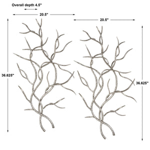 Silver Branches Metal Wall Decor