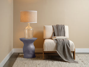 Sculpt Fiber Glass Indoor/Outdoor Side Table, Steel