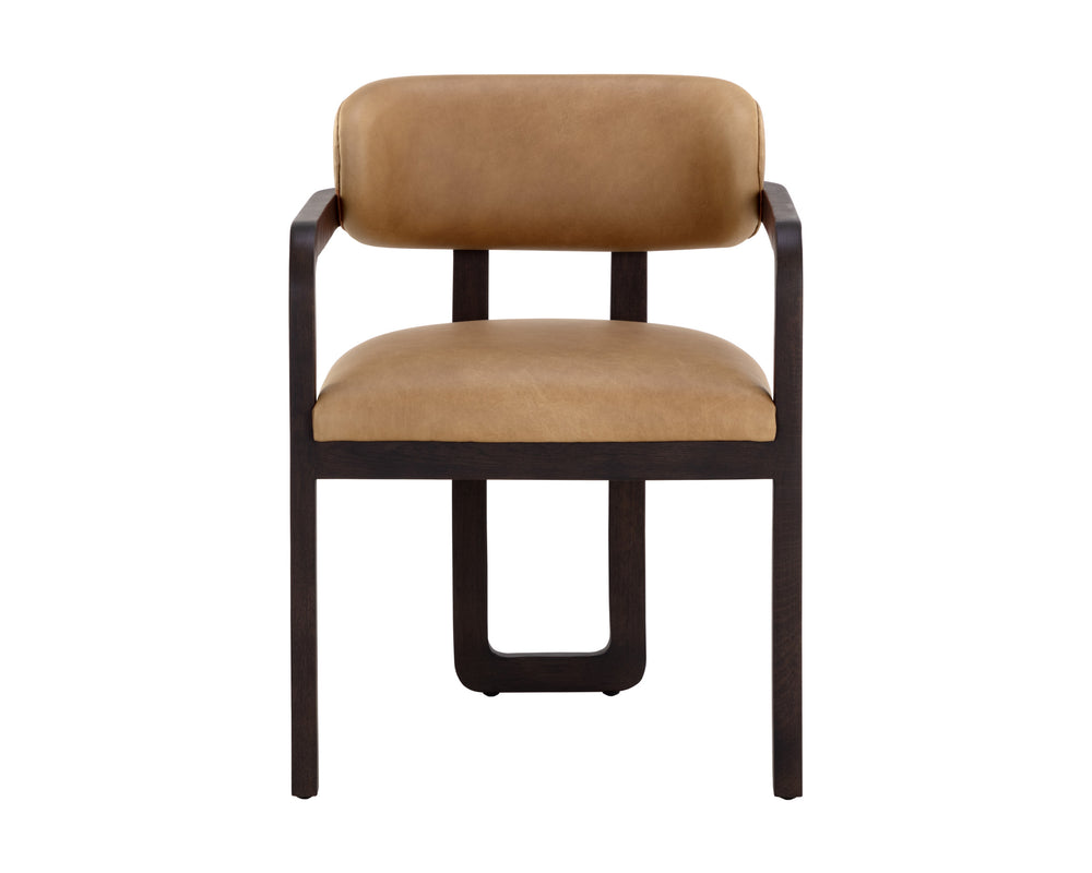 MADRONE DINING ARMCHAIR - BROWN - LUDLOW SESAME LEATHER