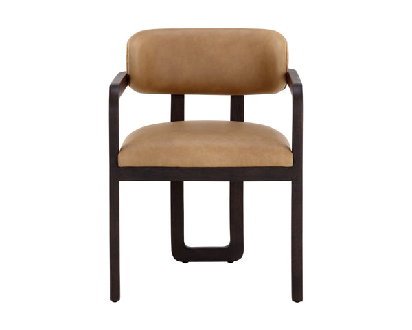 MADRONE DINING ARMCHAIR - BROWN - LUDLOW SESAME LEATHER