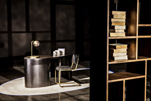 Marigold Desk, Ebony Walnut with Black Steel