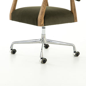 Tyler Traditional Desk Chair-Modern Velvet Loden