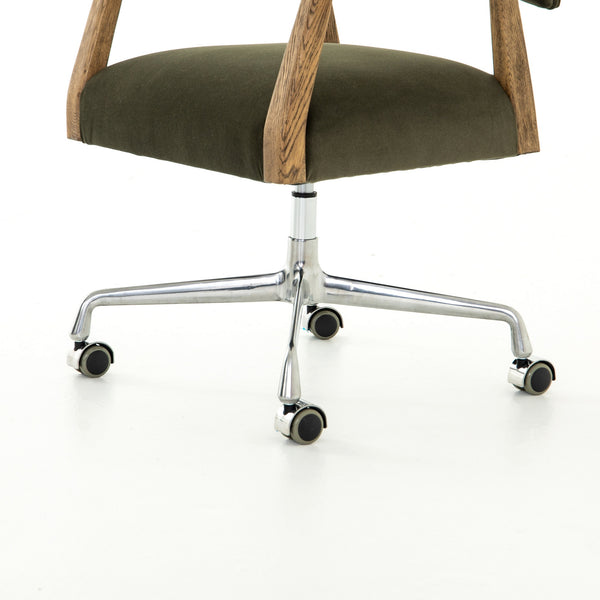 Tyler Traditional Desk Chair-Modern Velvet Loden