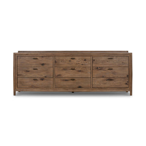 Glenview 9 Drawer Dresser In Weathered Oak