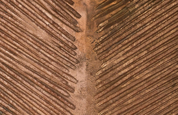 Carved Leaf on Stand, Copper Leaf, Large