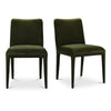 Moe's Calla Dining Chair Green Velvet, Set of 2