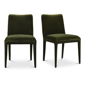 Moe's Calla Dining Chair Green Velvet, Set of 2