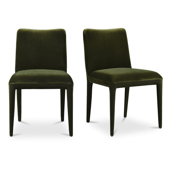 Moe's Calla Dining Chair Green Velvet, Set of 2
