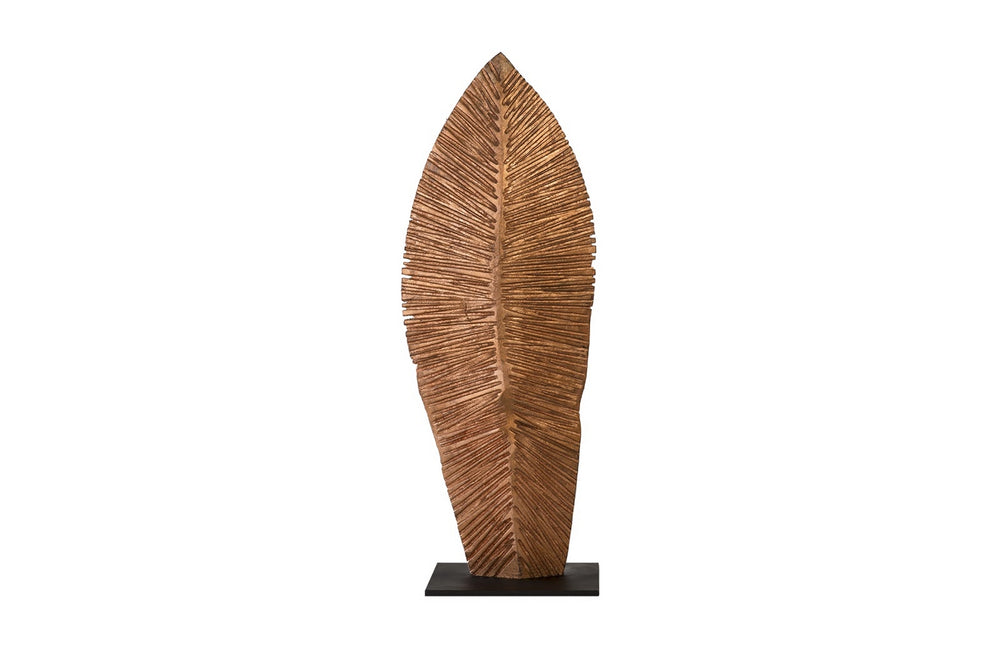 Carved Leaf on Stand, Copper Leaf, Small