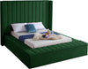 Joanne Queen Bed In Green Velvet