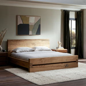 Lia Queen Bed in Natural Reclaimed French Oak