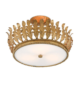 Biddulph Semi-Flush In Gold Leaf