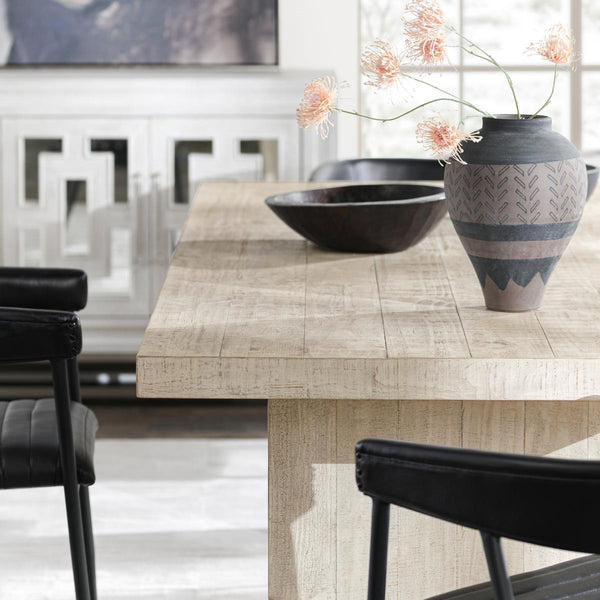 Lynx Solid Wood Dining Table in Antique White Finish