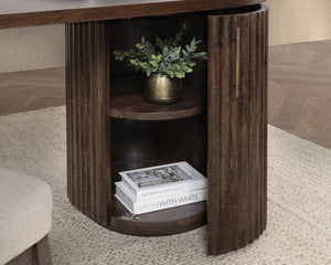 Redford Solid Wood Desk with Storage - Kona Brown