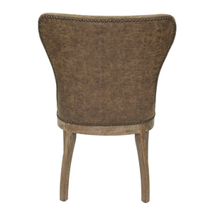 Dorsey Chair Drift Wood Legs In Nubuck Chocolate