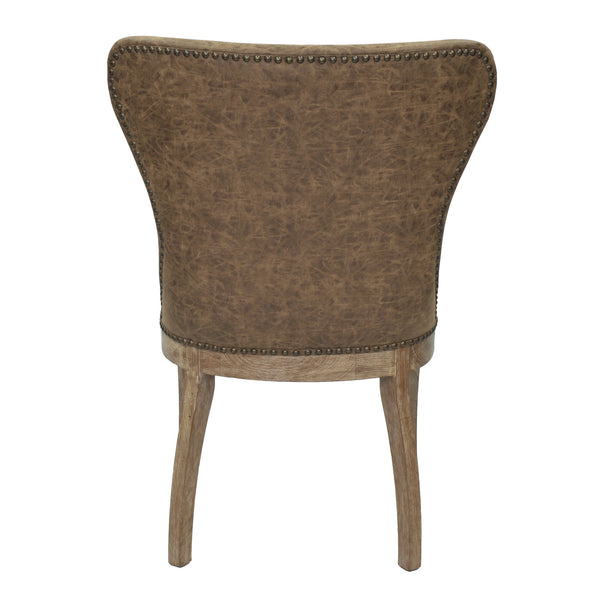 Dorsey Chair Drift Wood Legs In Nubuck Chocolate