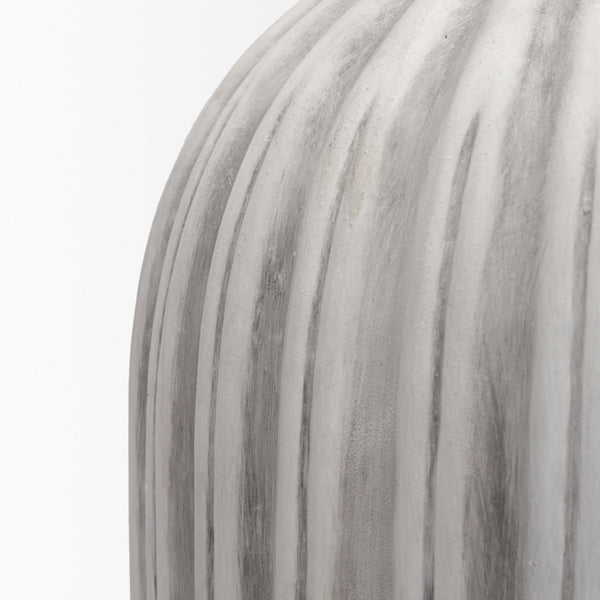 Ummi Small Off White w/ Gray-Brown Antiquing Ceramic Floor Vase
