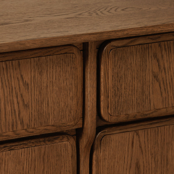 Caroline Sideboard with Curved Legs in Warm Brown