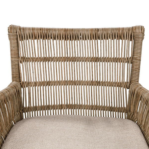 Valerie Outdoor Counter Stool in Teak and Olefin