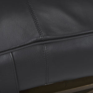 Jessie 55L x 16W Black Leather Seat W/Gold Metal Base Accent Bench