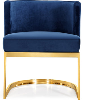 Donna Dining Chair In Navy Velvet and Gold