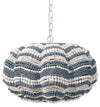 Clamshell Wood Beaded 4-Light Small Chandelier