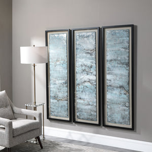 Ocean Swell Painted Metal Art, S/3, 3 Cartons