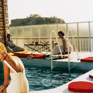 Penthouse Pool (24" X 24") In Slim Aarons's Showcase In Photography Art