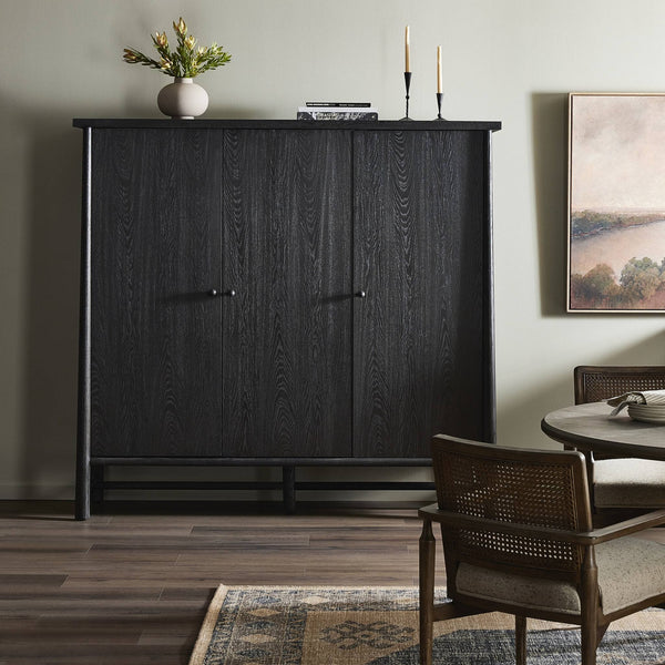 Renaud 3-Door Cabinet - Charcoal Oak Veneer