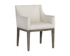 MALIK DINING ARMCHAIR - ASH GREY - LINOSO IVORY