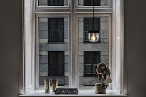 Acorn Black and Brass Plug-In Pendant with LED Bulb