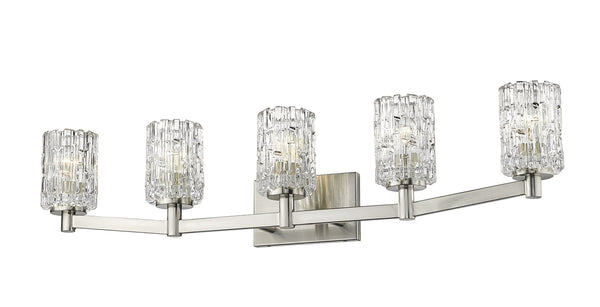 Aubrey 5 Light Vanity in Brushed Nickel Finish