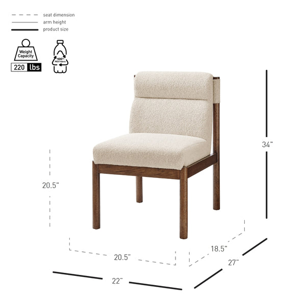 Micah Boucle Dining Side Chair, Palladian Beige