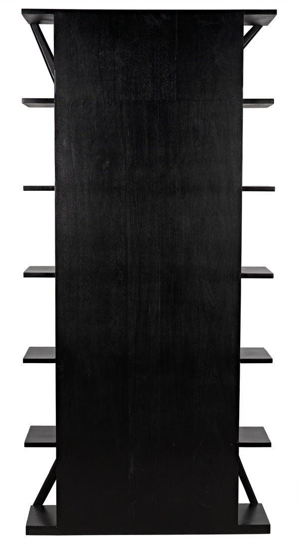 Vetra Teak and Veneer Bookcase in Hand-Rubbed Black