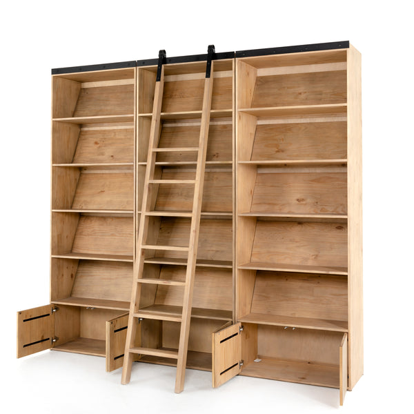 Bane Triple Bookshelf W/ Ladder In Smoked P