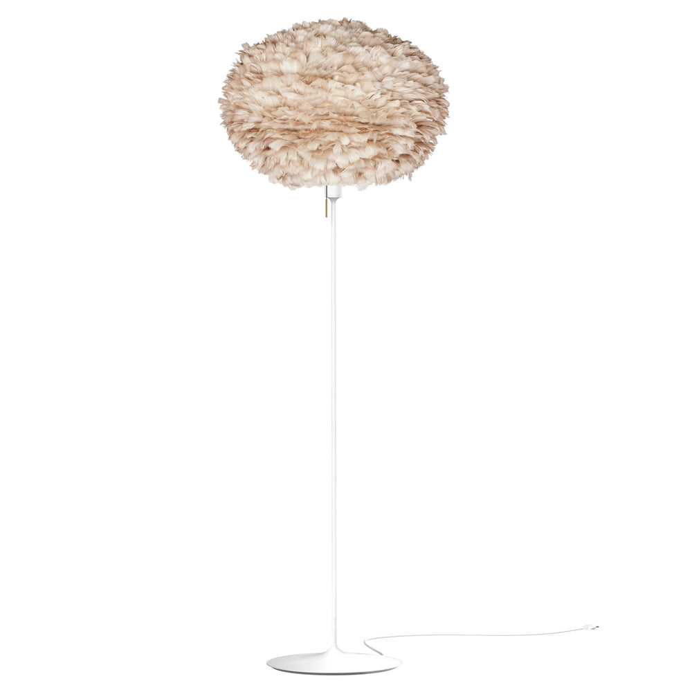 Eos Large Floor Lamp in Light Brown with White Base