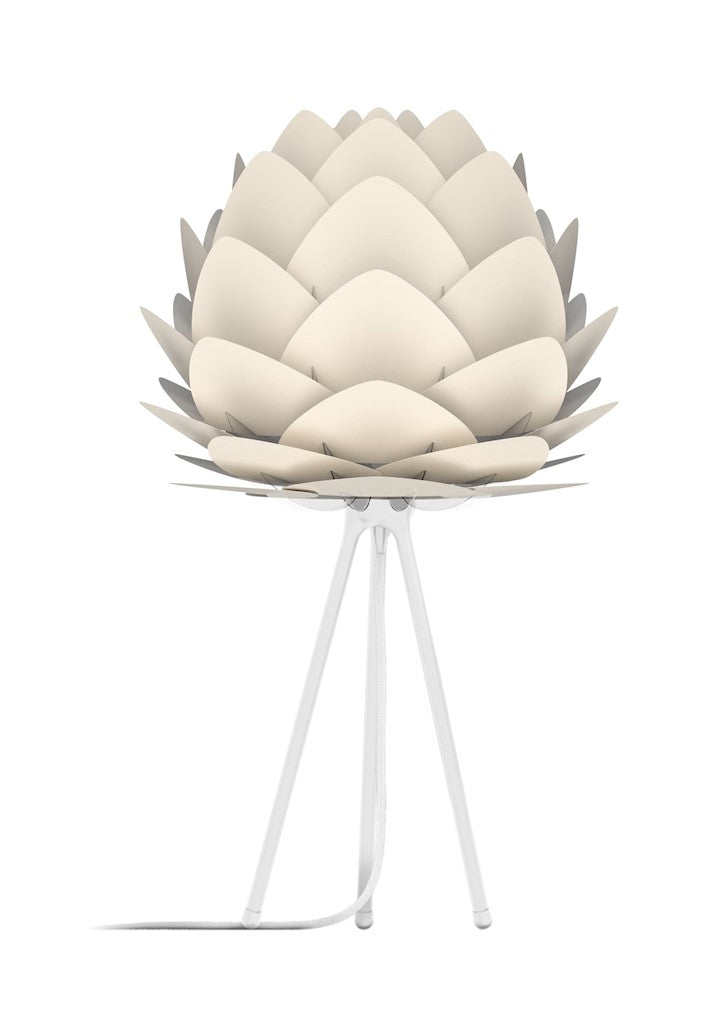 Aluvia Table Lamp in Pearl with White Base